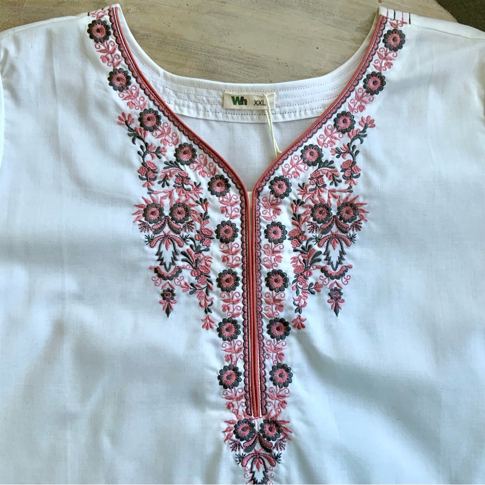 WH Women’s, 100% Cotton, Embroidered, Tunic, Kurta, Sz XXL - Picture 6 of 6
